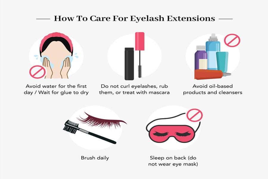 how to care for eyelash extensions