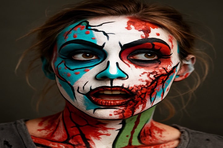 pop art zombie makeup