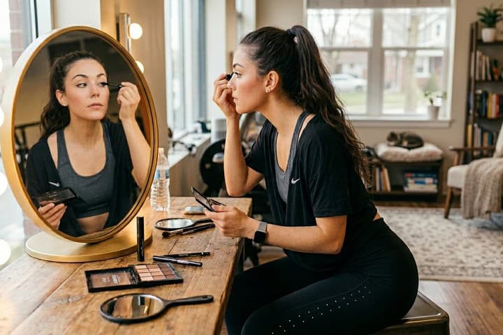 gym makeup brow